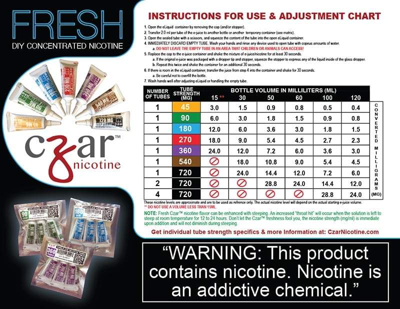 Czar Nicotine Tubes (5 Pack) WholesaleVapor.com Czar Nicotine Tubes (5 Pack) WholesaleVapor.com