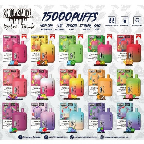 Snoopy Smoke Disposables 15000 Puff 5% WholesaleVapor.com Snoopy Smoke Disposables 15000 Puff 5% WholesaleVapor.com