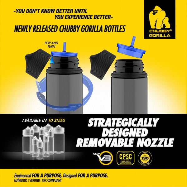 Chubby Gorilla V3 PET Unicorn Bottles - 30ml - 1000 Unit Case - WholesaleVapor.com