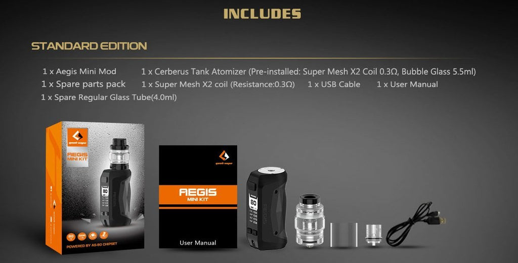 Geek Vape Wholesale - Geek Vape Aegis Mini Kit w/Cerberus Tank WholesaleVapor.com Geek Vape Wholesale - Geek Vape Aegis Mini Kit w/Cerberus Tank WholesaleVapor.com