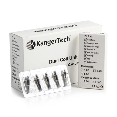 Kanger Upgraded Dual Coils (5 Pack) - WholesaleVapor.com