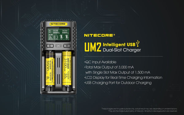 Nitecore UM2 Intelligent USB Dual-Slot Charger - WholesaleVapor.com