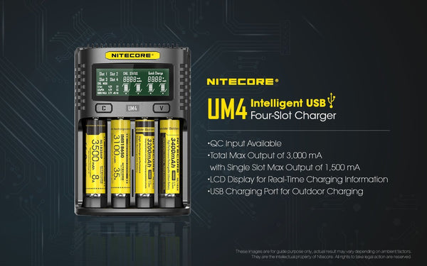 Nitecore UM4 Four-Slot Intelligent Charger - WholesaleVapor.com