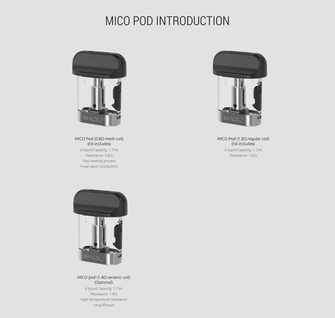 Smok MICO Replacement Pod Cartridges (3 Pack) - WholesaleVapor.com