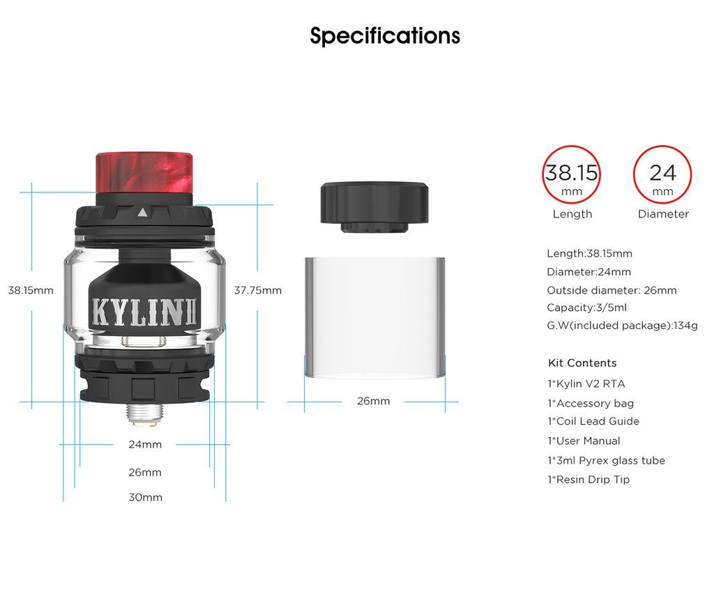 Vandy Vape Wholesale - Vandy Vape Kylin V2 RTA WholesaleVapor.com Vandy Vape Wholesale - Vandy Vape Kylin V2 RTA WholesaleVapor.com